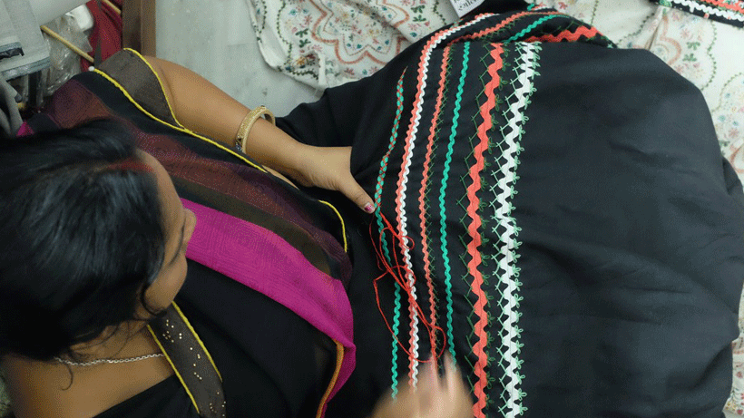 Responsible manufacture: Upcycling our Embroidered Ric-rac midi skirt