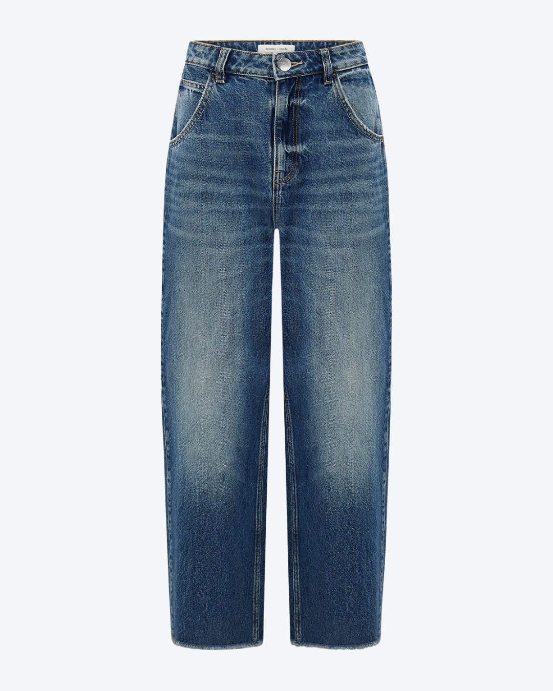 Blue jeans on a white background