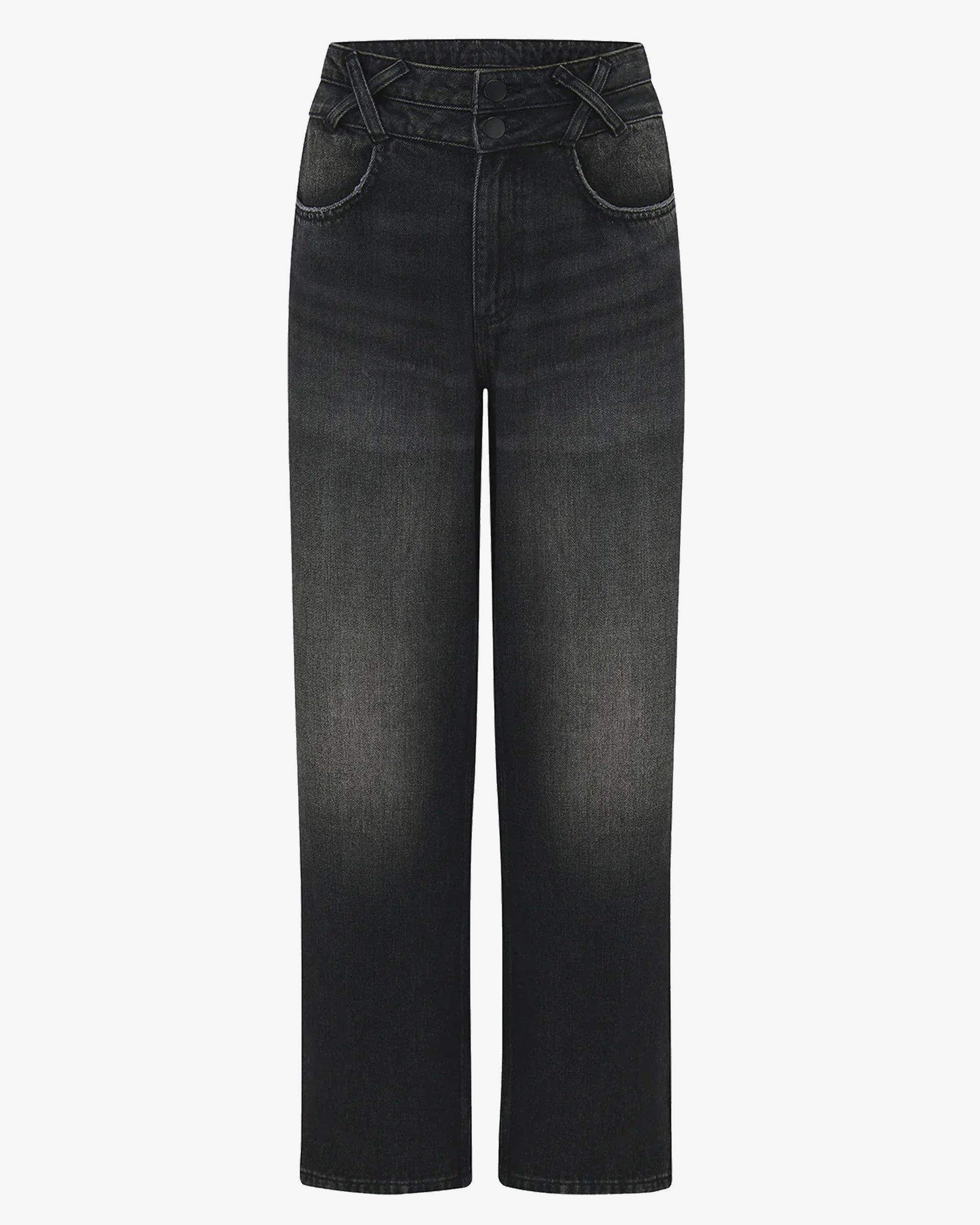 Black jeans on a white background