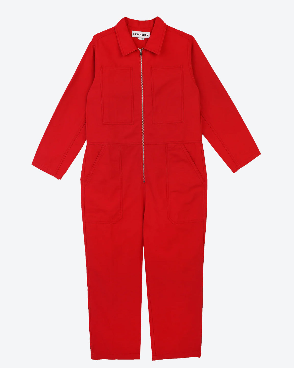 Red jumpsuit on a white background