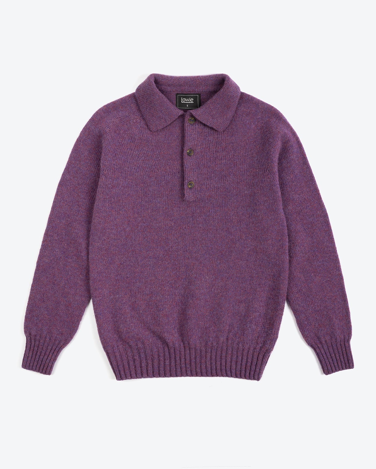 Purple sweater with a collar on a light purple background