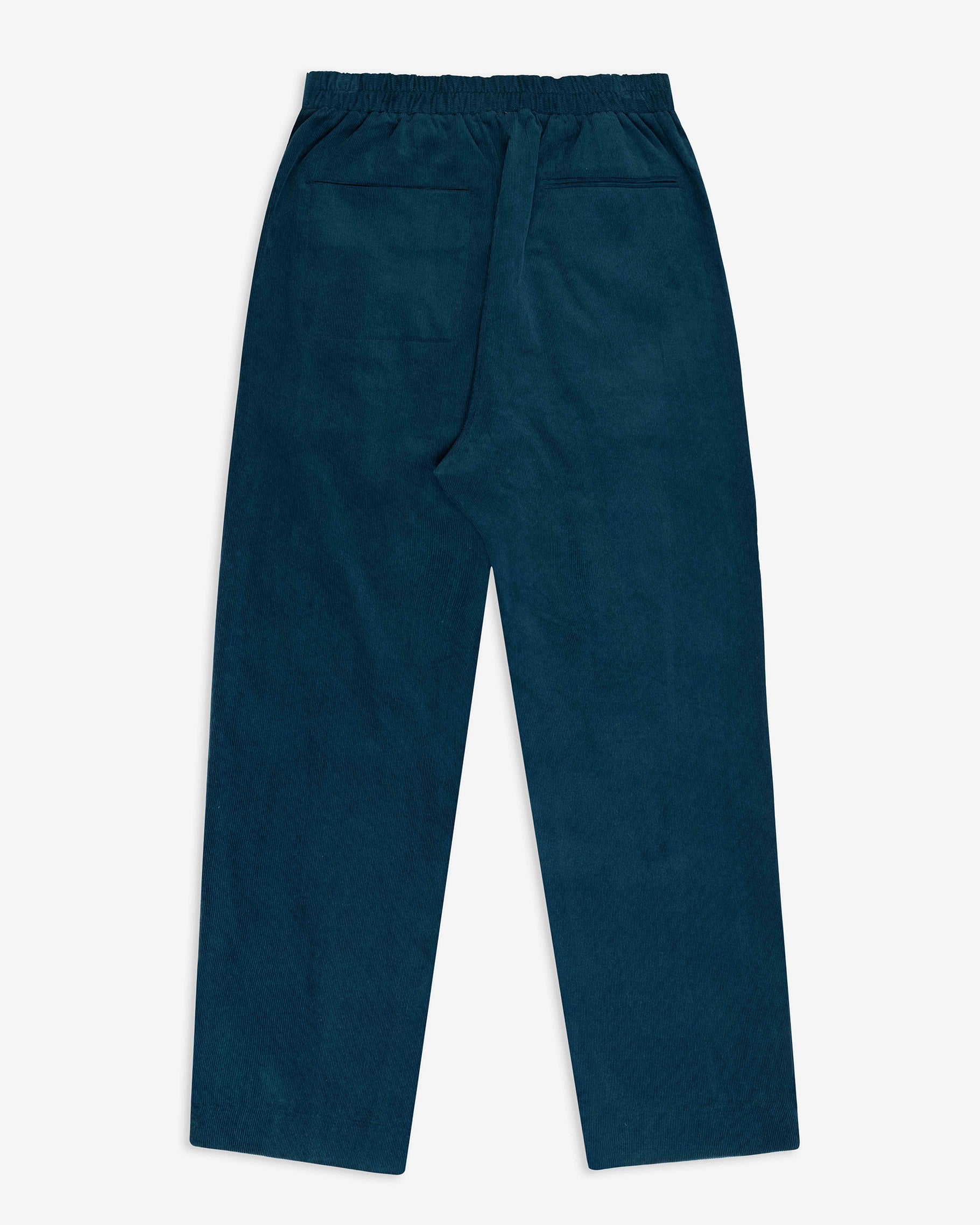 Teal pants on a white background