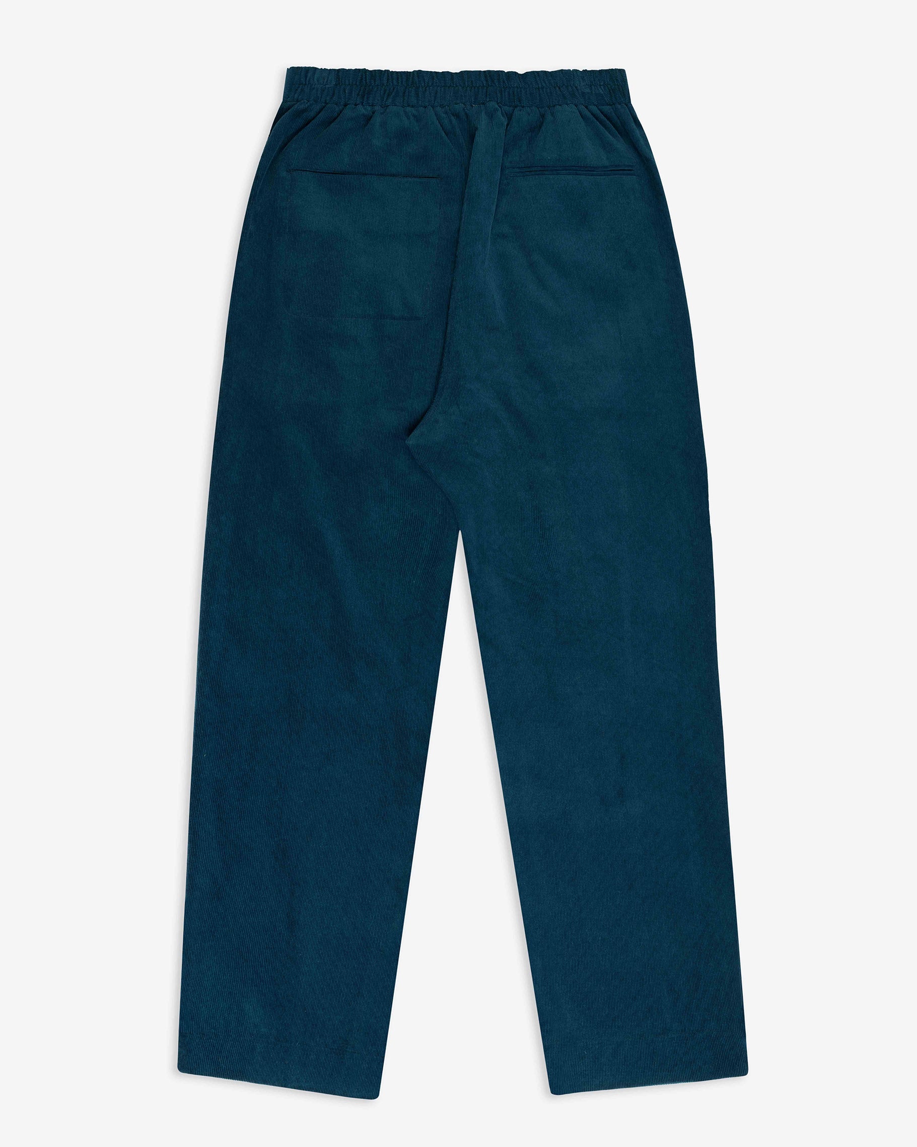 Teal pants on a white background
