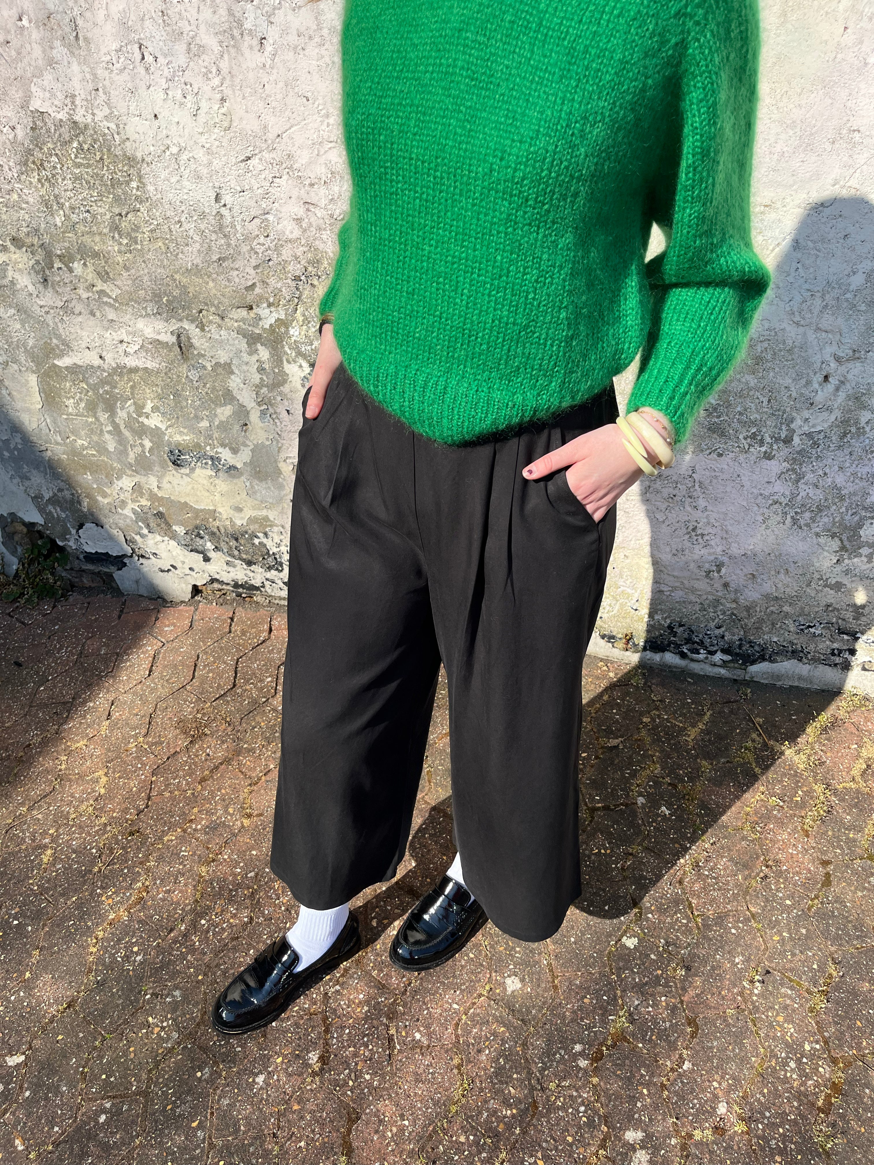 Lowie Black Lyocell Wide Leg Trouser 1