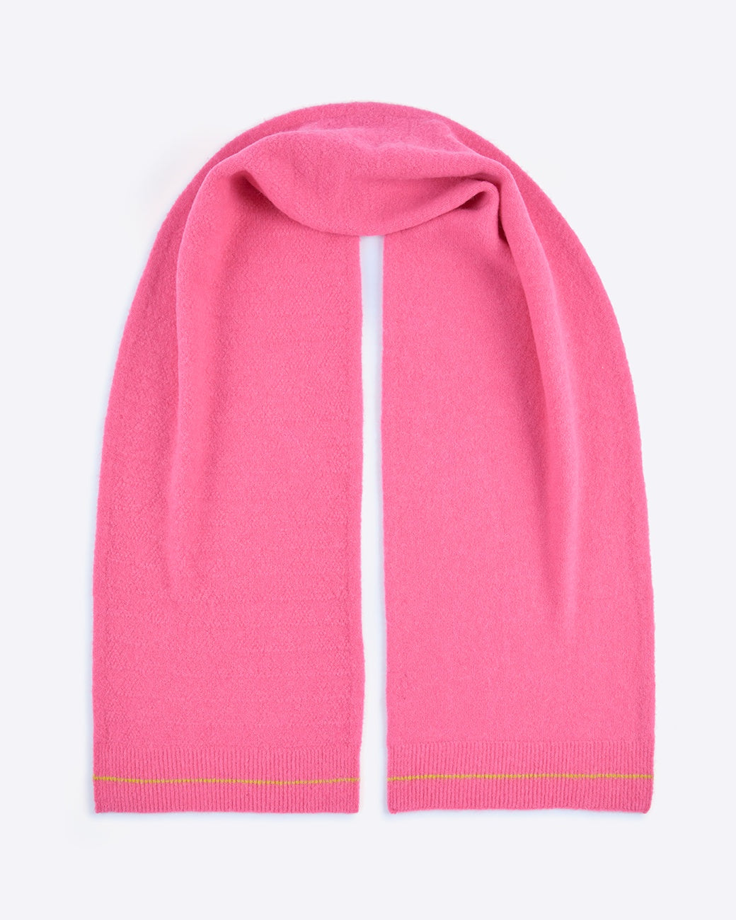 Pink scarf with a white stripe on a light pink background