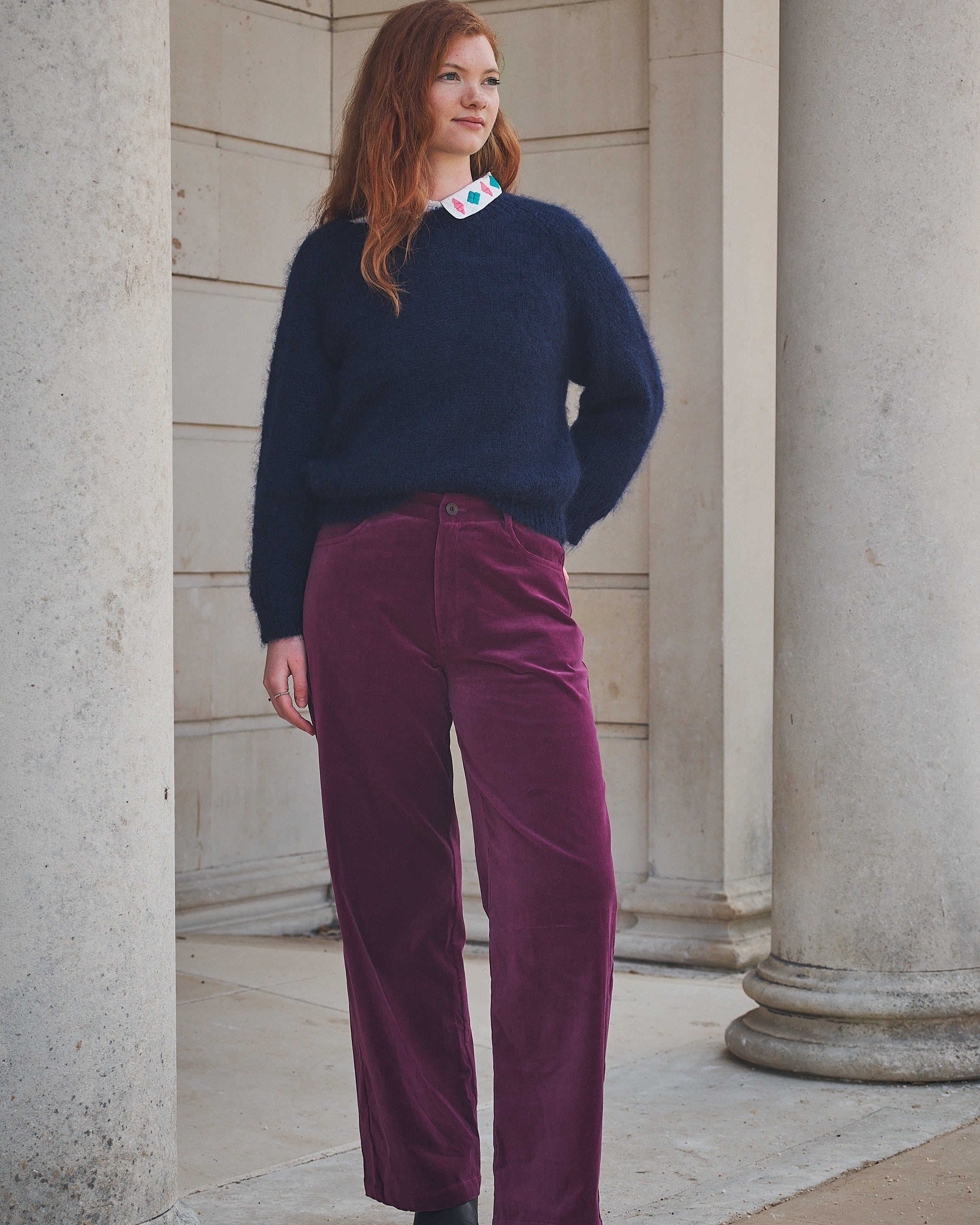 Person Wearing Lowie Magenta trousers
