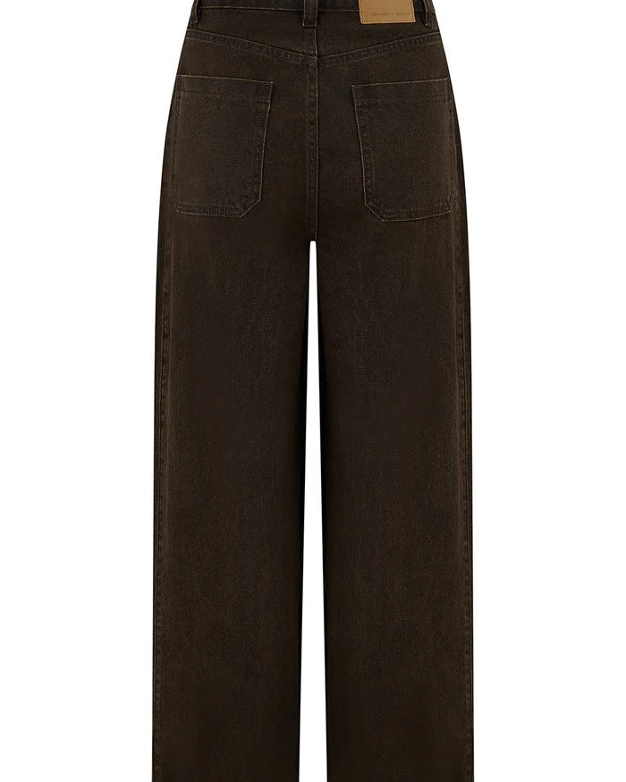 Brown jeans on a white background