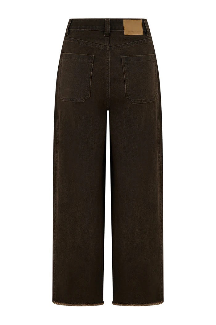 Brown jeans on a white background