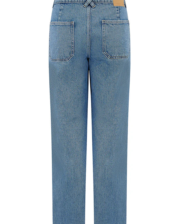 Blue jeans on a white background