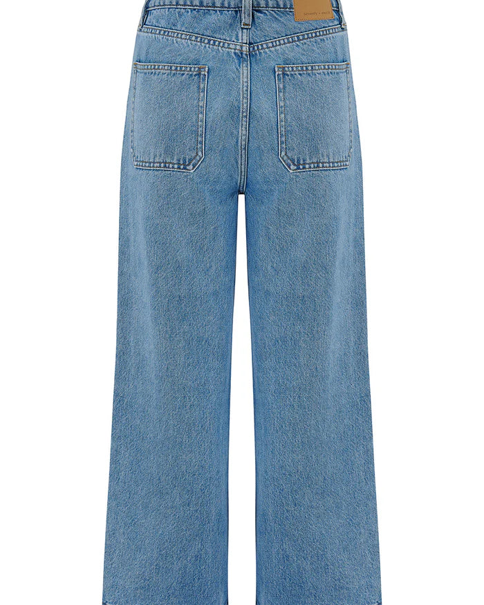 Blue jeans on a white background