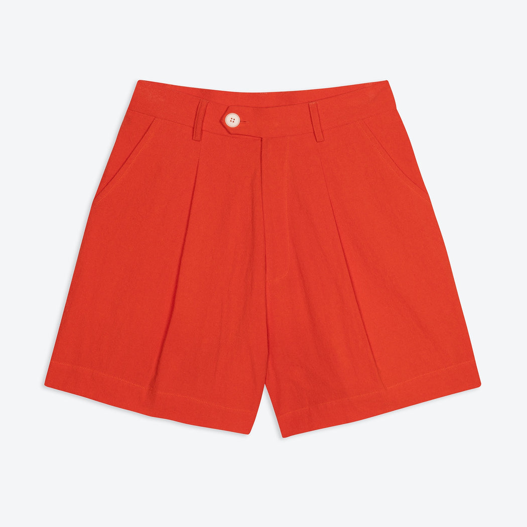 Lowie Cotton Linen Tomato Shorts