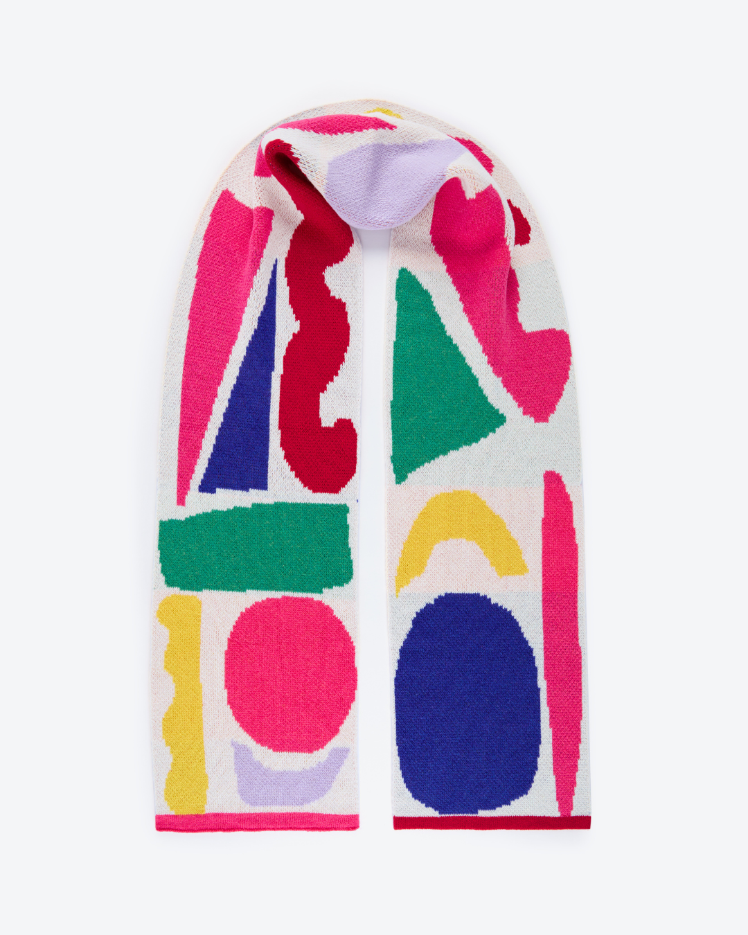 Colorful geometric patterned hat on a white background