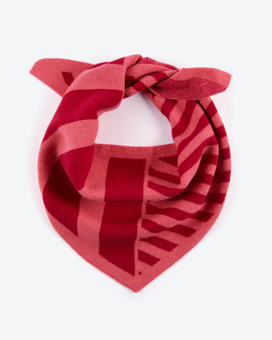 Miss PomPom Pink Stripe Wool Triangle Scarf