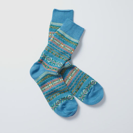 Rototo Blue Fair Isle Socks