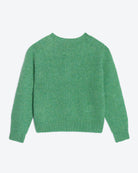 Green sweater on a white background