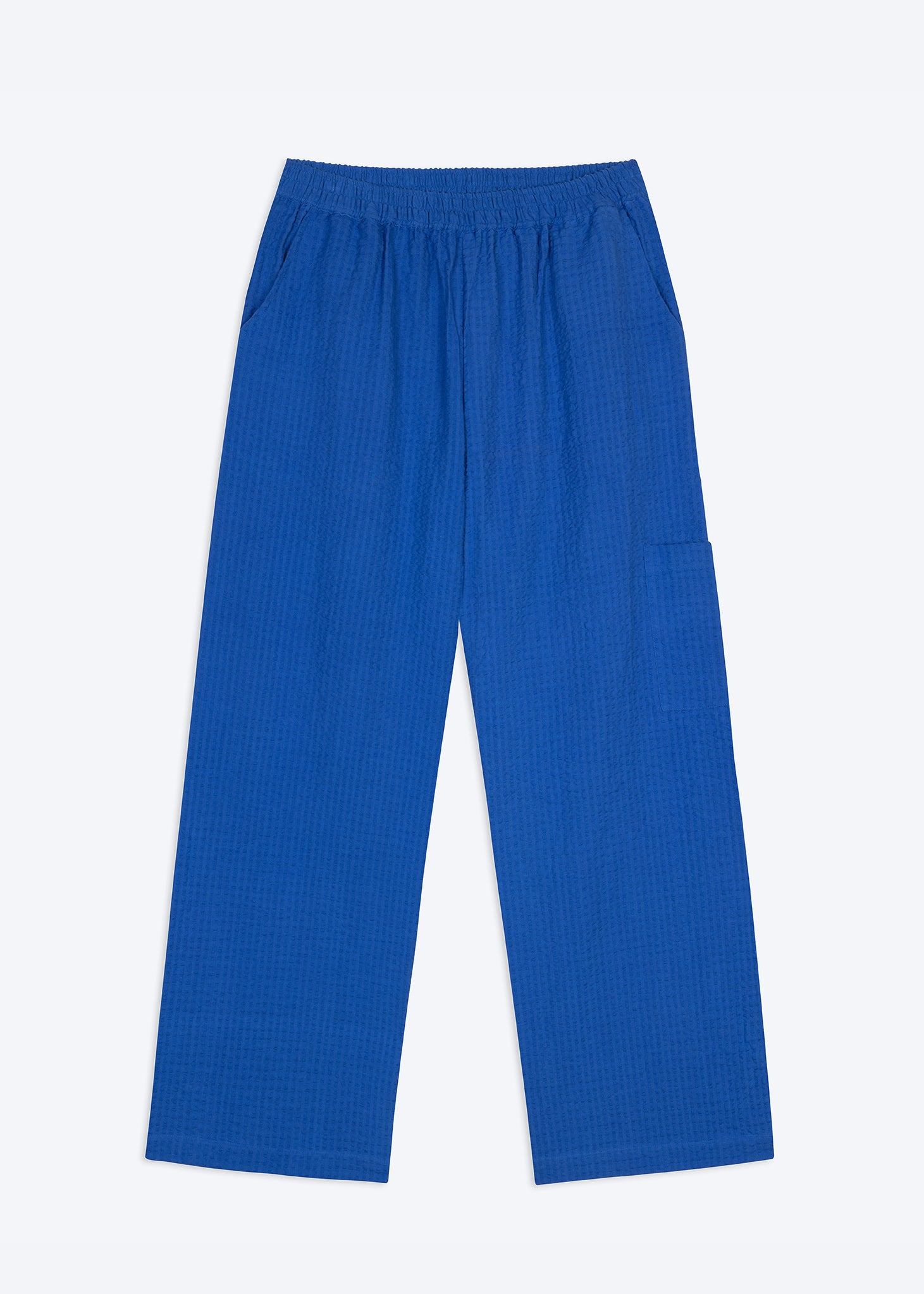 Blue pants on a white background