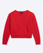 Red sweater on a light gray background
