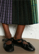 Naguisa Black Cross Strap Flats 