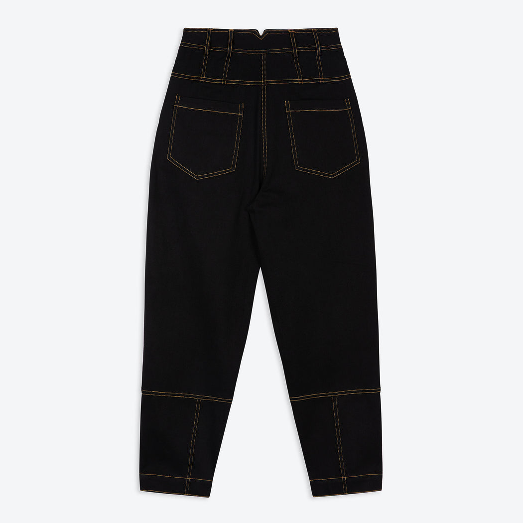 Lowie Drill Black 5 Button Trouser