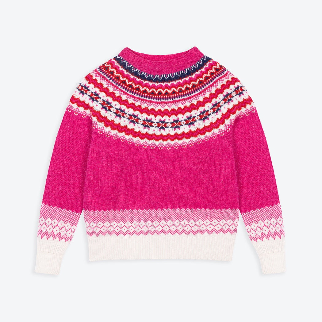 Lowie Pink Caerphilly Fair Isle Jumper