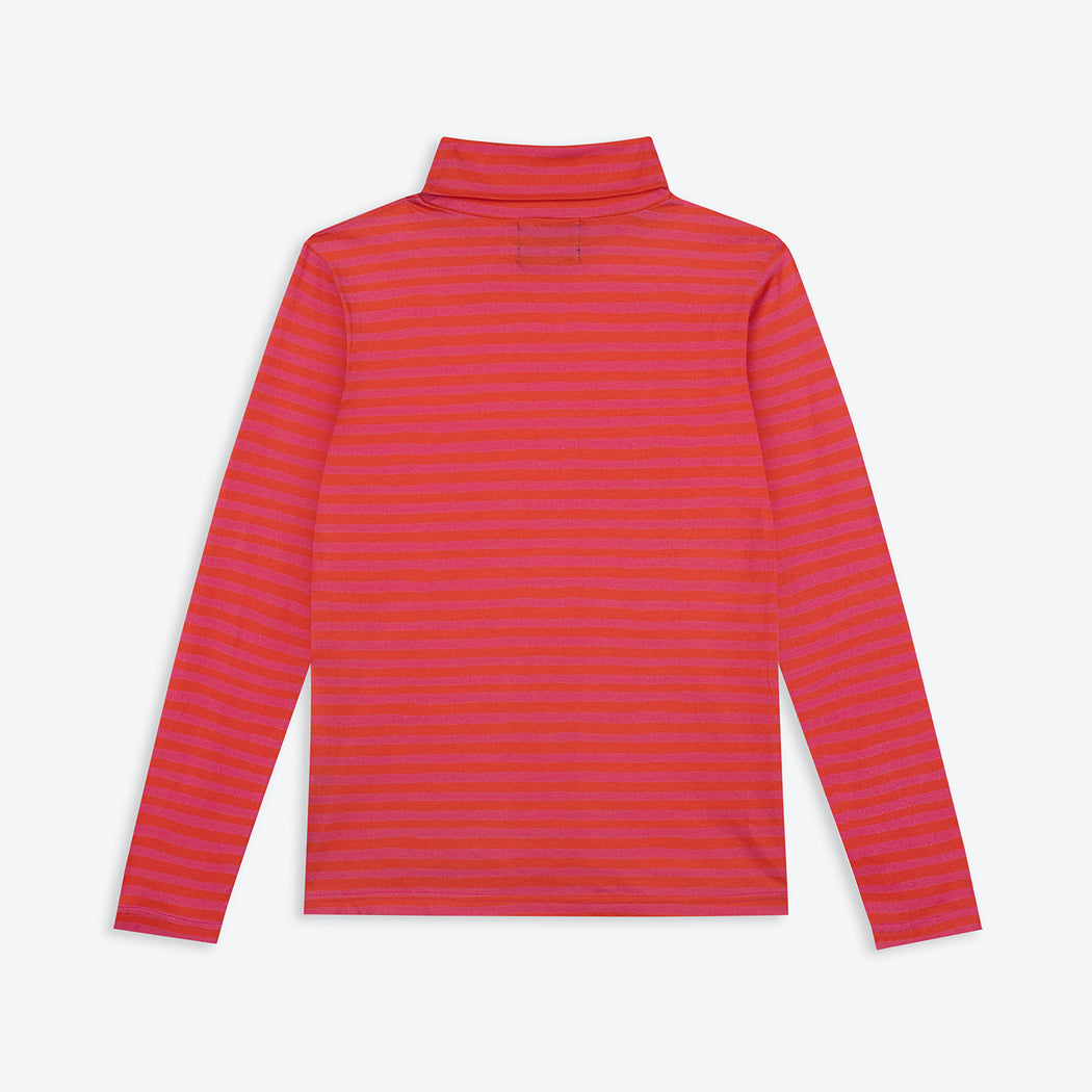 Lowie Pink Stripe Organic Roll Neck