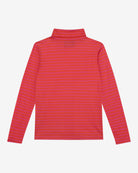 A long-sleeved pink striped organic cotton roll neck t-shirt.
