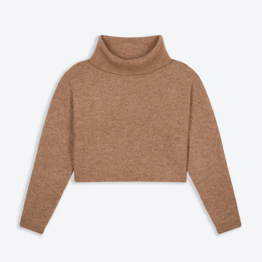 Lowie Tan Alpaca Cropped Roll Neck