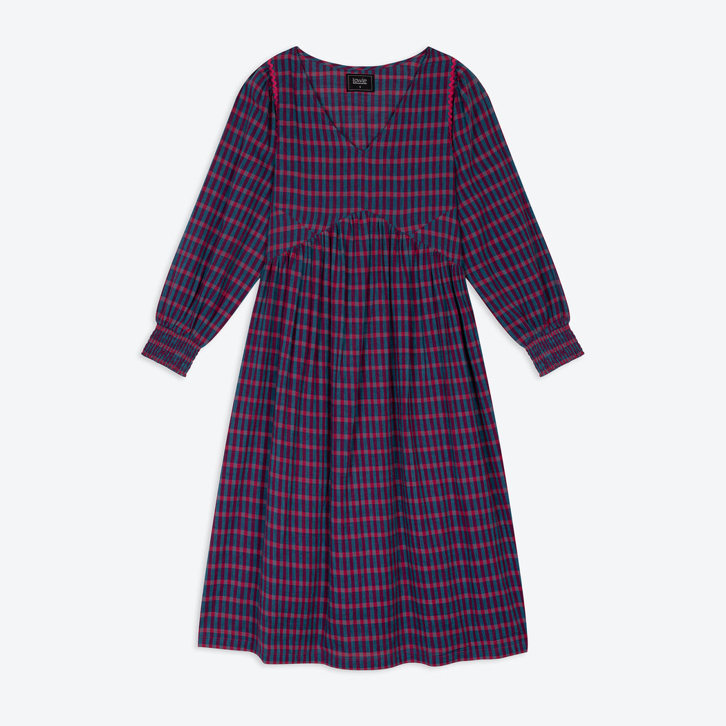 Lowie Teal and Red Check Annette Dress 