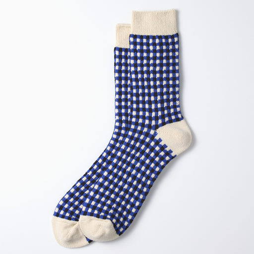 RoToTo Blue/Black Gingham Socks