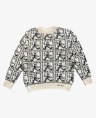 Sweater with geometric pattern on a white background