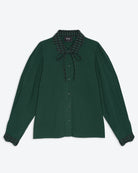 Lowie Green Check Scallop Collar Shirt on a white background