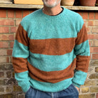 Lowie Mens Mocha + Sky Striped Jumper