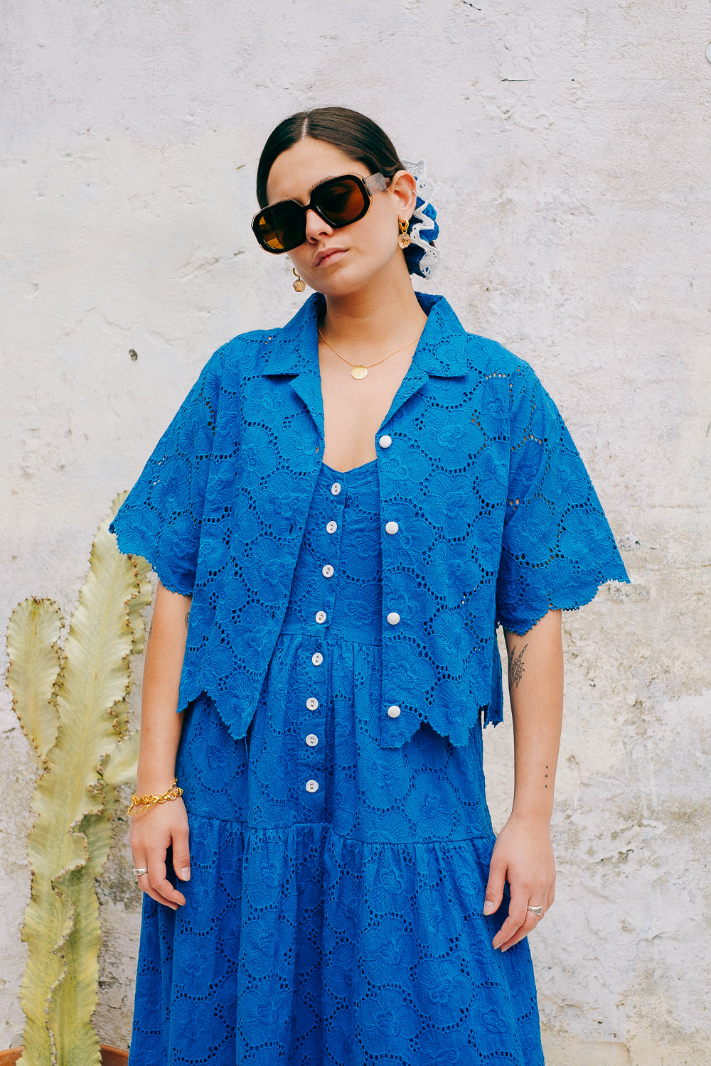 Lowie Cobalt Broderie Shirt