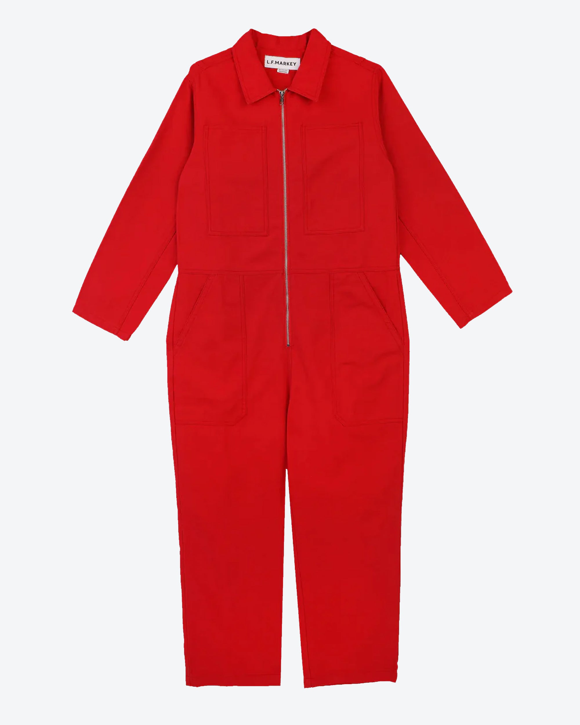 Red jumpsuit on a white background