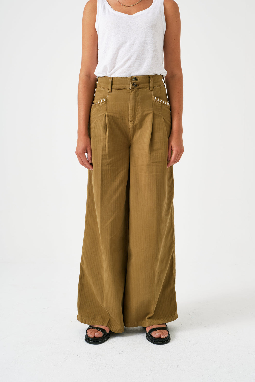 Seventy + Mochi Isabella Olive Jeans