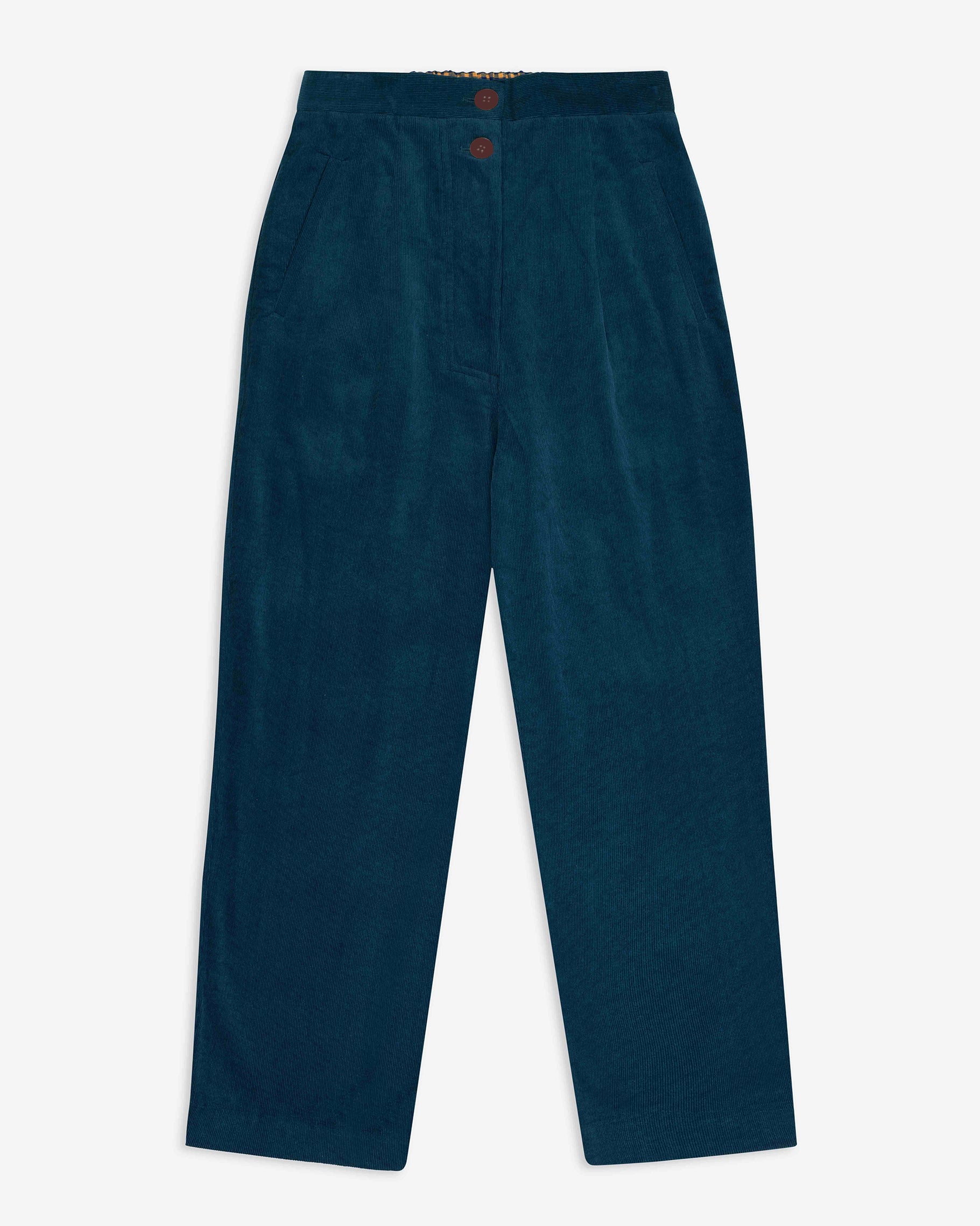 Teal pants on a white background