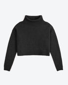 Black turtleneck sweater on a white background