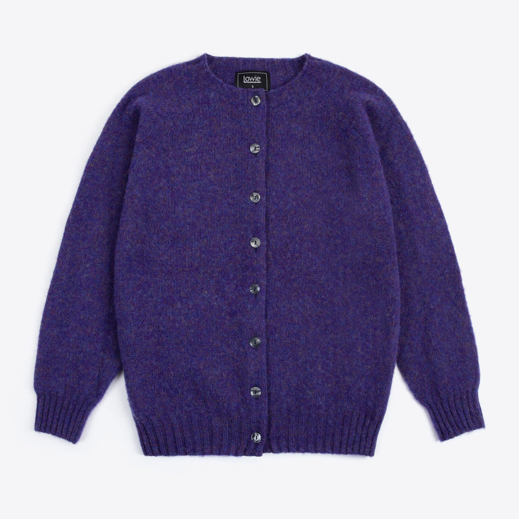 Lowie Scottish Violet Classic Brushed Cardigan