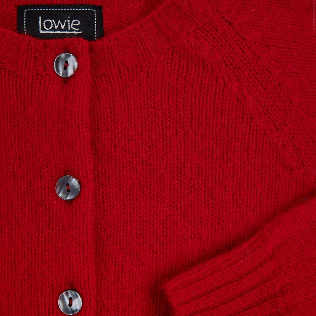 Lowie Scottish Red Classic Brushed Cardigan