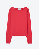 Red long-sleeve top on a white background