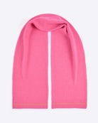 Pink scarf with a white stripe on a light pink background