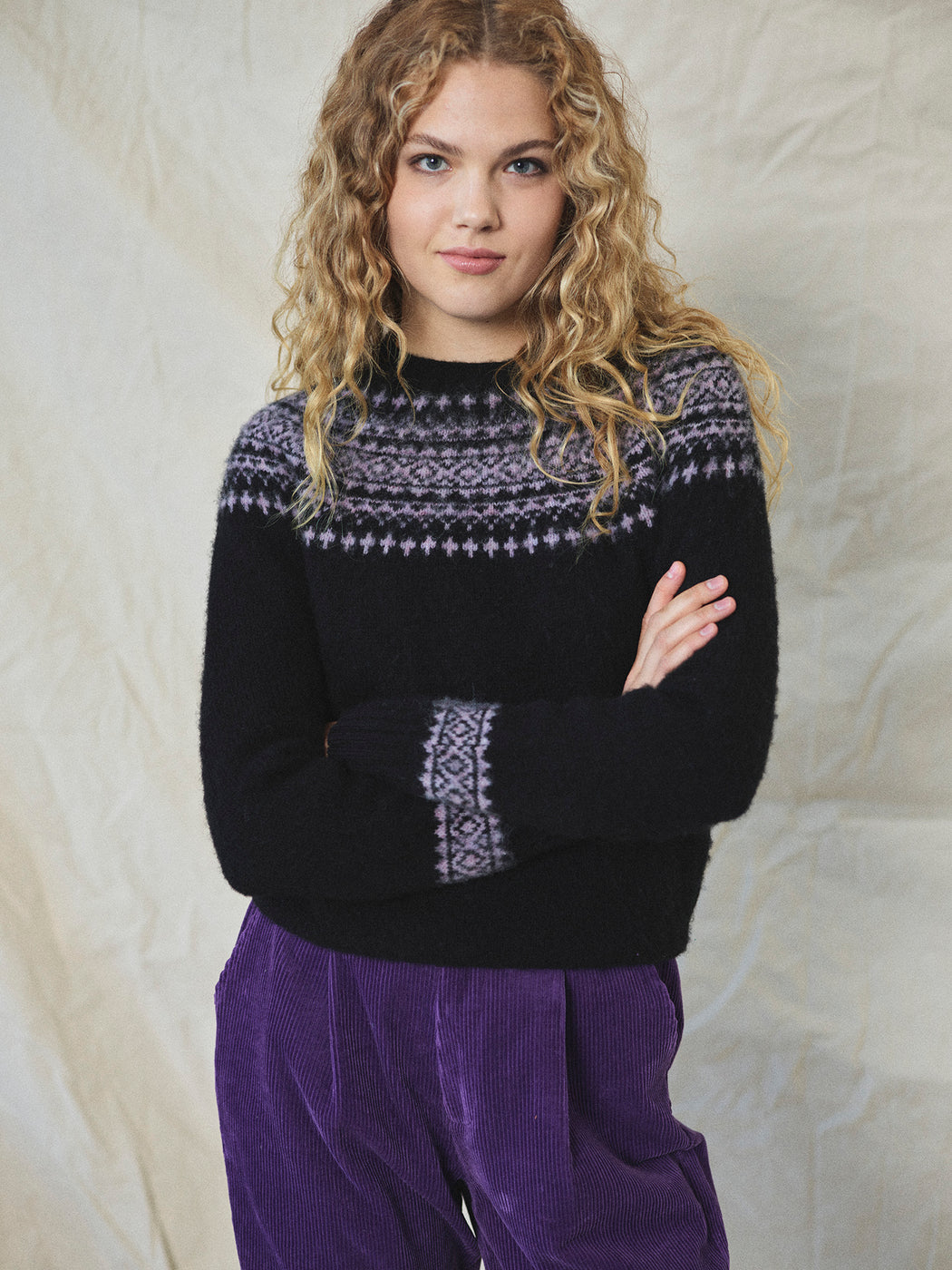 Lowie Black + Lilac Snow Jumper