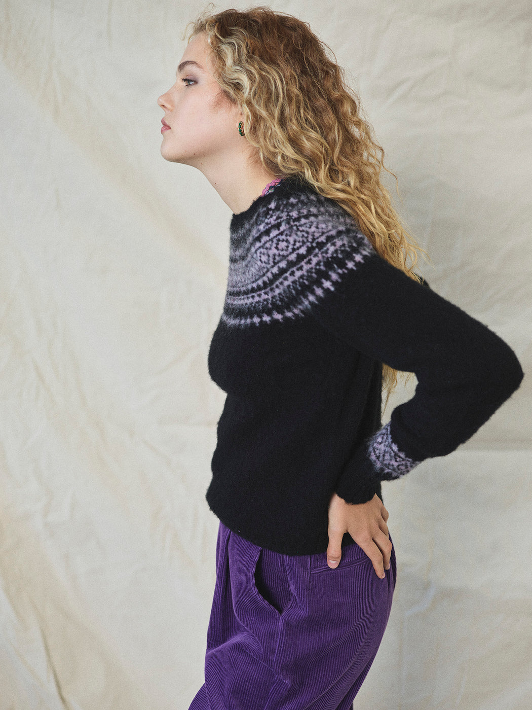 Lowie Black + Lilac Snow Jumper