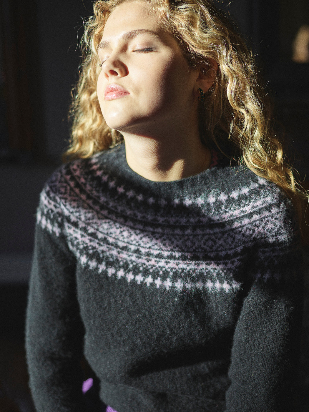 Lowie Black + Lilac Snow Jumper