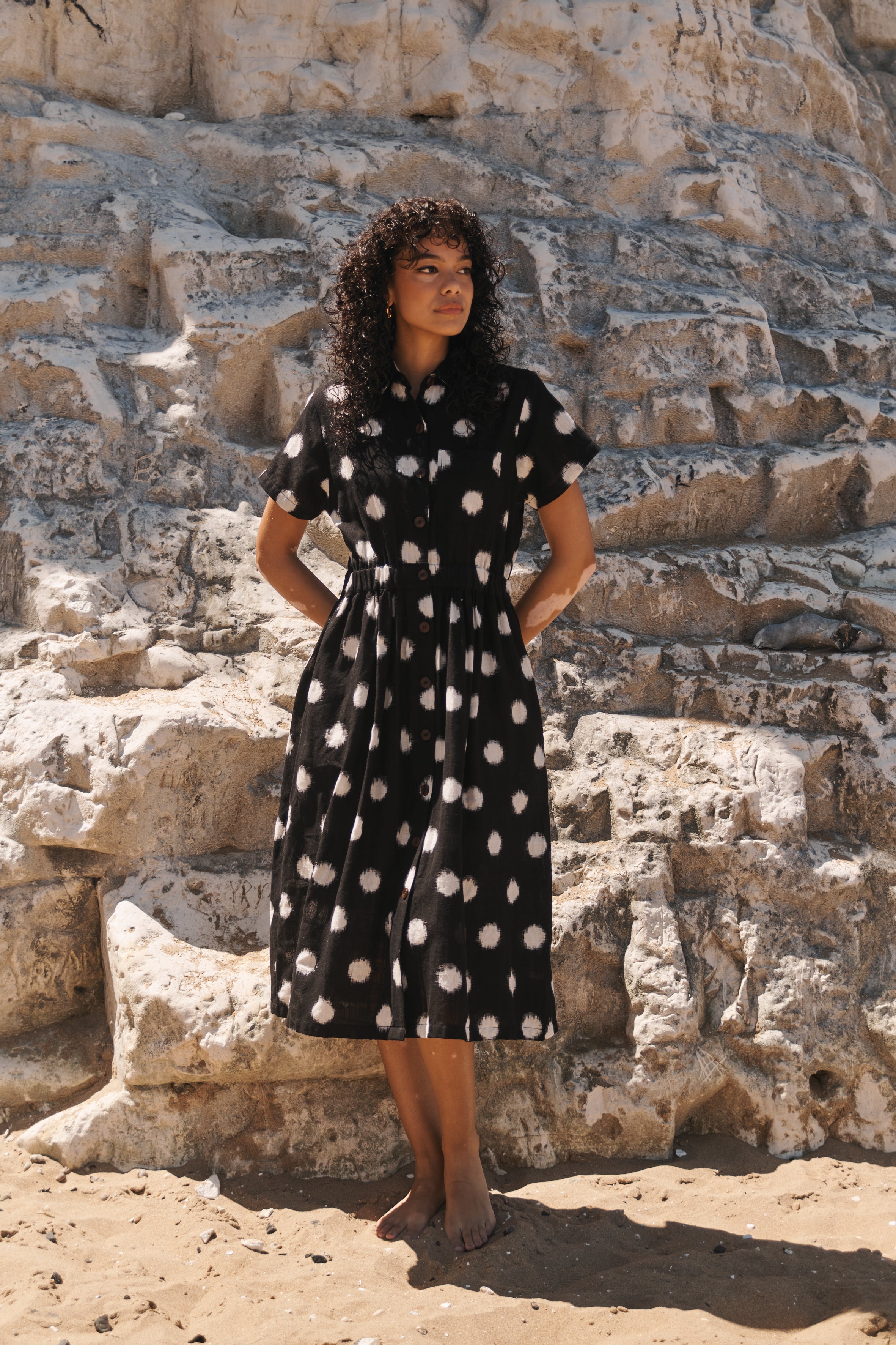 Model wearing Lowie Ikat Dress