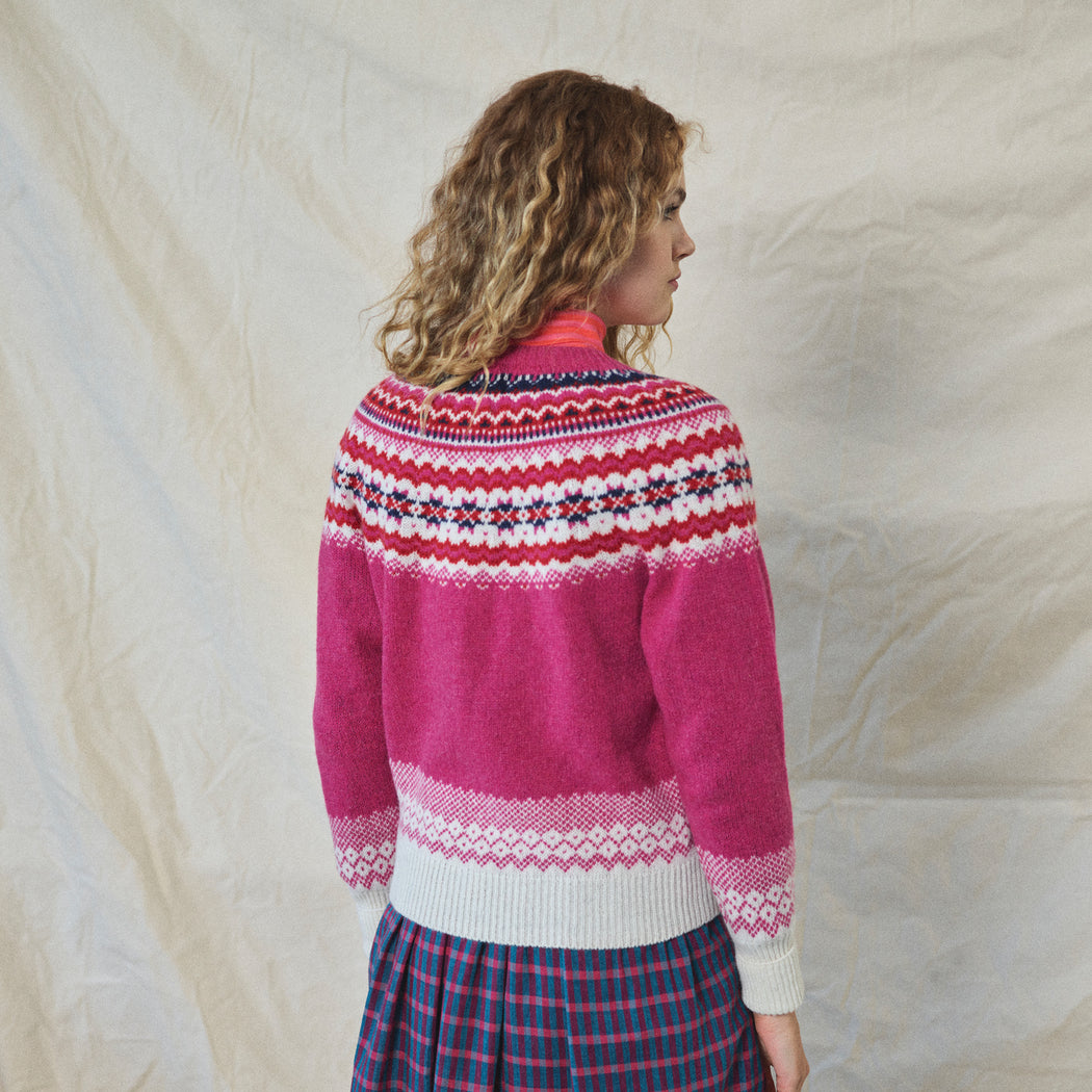 Lowie Pink Caerphilly Fair Isle Jumper