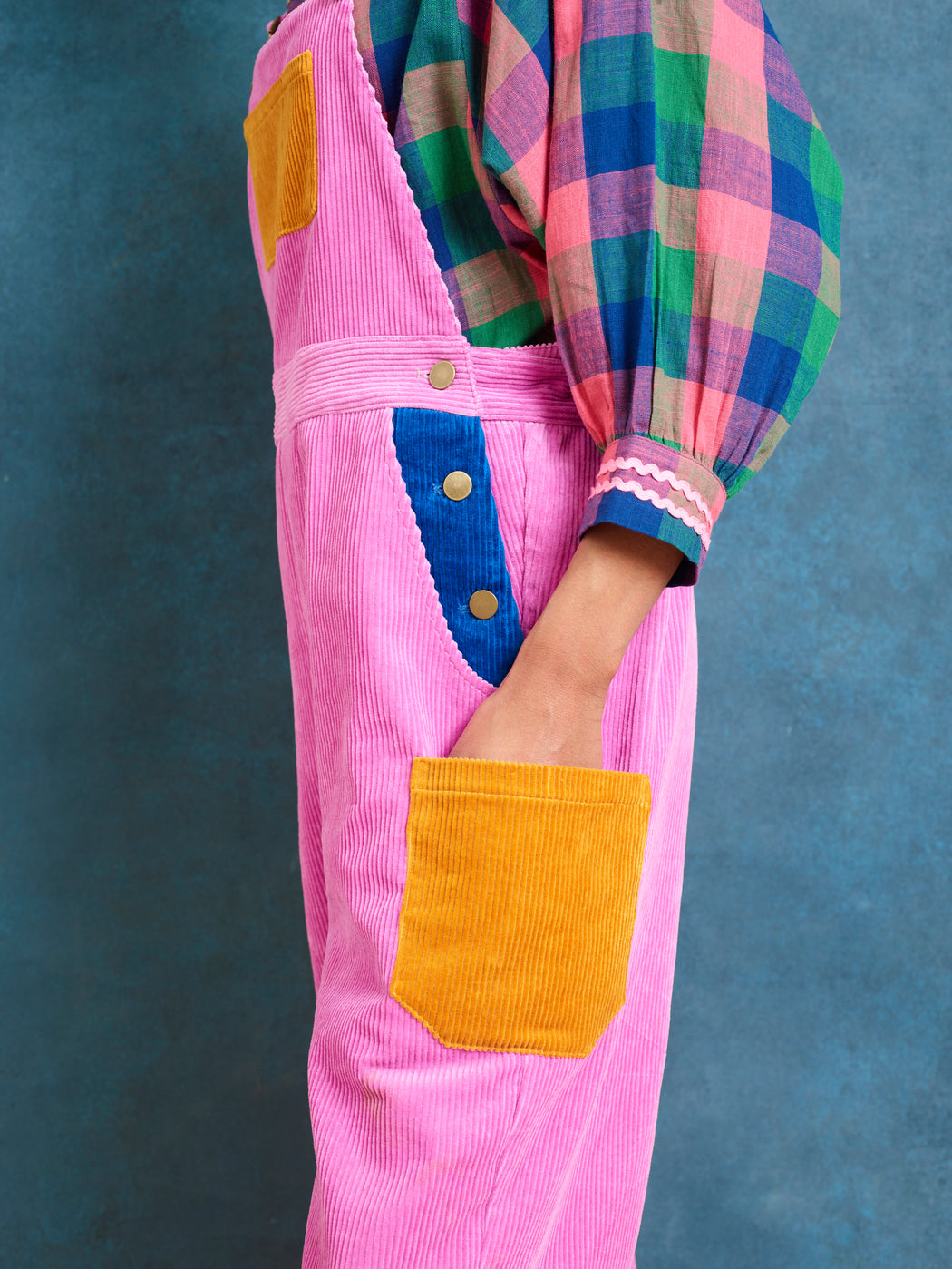 Lowie Pink Colourblock Dungarees