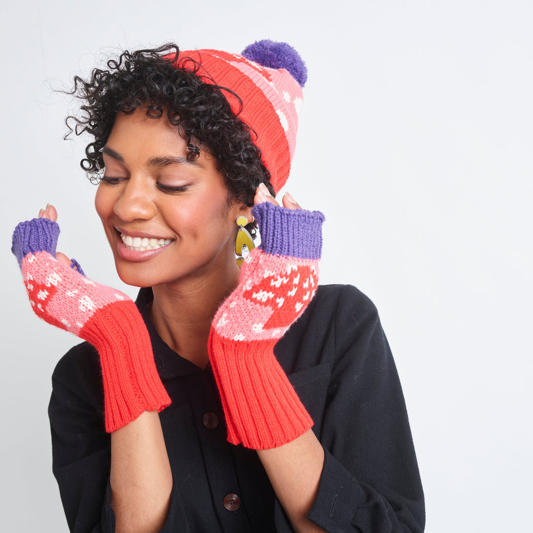 Miss Pompom Woodland Fingerless Gloves