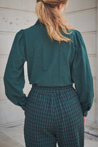 Women wearing Lowie Green Check Trousers