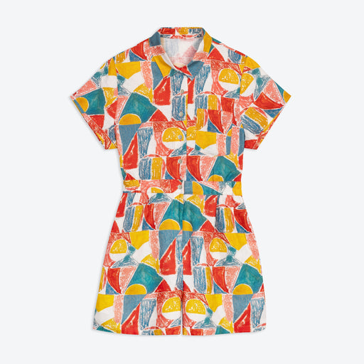 Lowie Margot Print Linen Playsuit